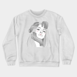 Abstract girl witn hands Crewneck Sweatshirt